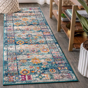 Vibrant bohemian Flair Boho Vintage Medallion Area Rug
